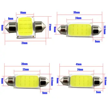 YM E-Šviesus 500Pieces/daug C5W Girlianda COB 31MM / 36MM /39MM / 41MM 1.5 W 12V Priešrūkiniai Žibintai Indikatorius Automobilių Šviesos Baltos spalvos Auto Lemputės