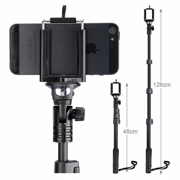 YUNTENG YT188 Selfie stick Trikojo Monopodzie Kameros ir Telefono Ponopod už Gopro Geros kokybės Duoti Bluetooth Nuotolinio Valdymo
