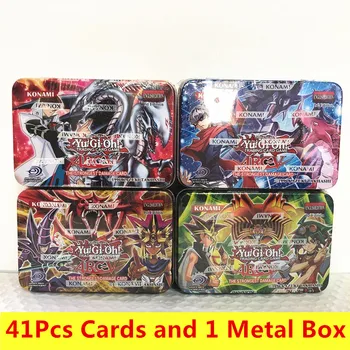 Yu Gi Oh 41pcs/set Games Ne kartoti Anime Stiliaus Kortų Žaidimas, Rinkimo Kortos su Žaislais vaikams, Kalėdinės Dovanos Su Metalinė Dėžutė