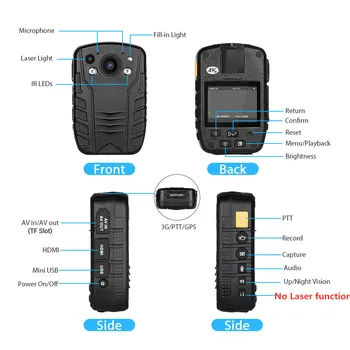Z6 Policijos Įstaiga Dėvėti Kamera 4K HD 1440P ir SPINDULIŲ Naktinio Matymo Apsaugos Kišenėje Kamara 2 Colių Mini Kamera Diktofonas, Vaizdo DVR