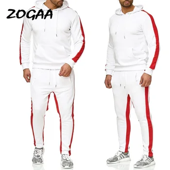 ZOGAA 2020 Naujas Vyrų 2 Rinkiniai Sportiniai, Bėgiojimo Bateliai Atsitiktinis Vyrų Kostiumas, Sportiniai, Hoodies Marškinėliai Sweatpants Kelnes, Kelnės, Kostiumai