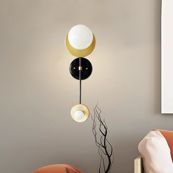 Šiaurės minimalistinio kambarį fono sienos lempos Japonijos šiuolaikinio miegamojo lovos aparatūros dizaineris sienos lempos