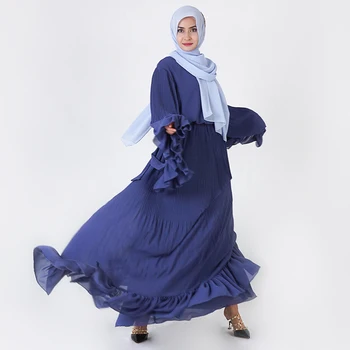 Šifono Vestidos Abaja Turkija Ilgą Musulmonų Suknelė Kaftan Pakistano Hijab Islamas Suknelės Tesettur Elbise Skraiste Musulmane Longue Caftan
