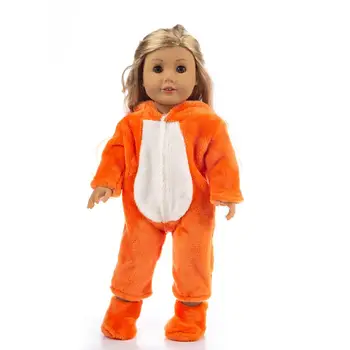 Šiltas Gyvūnų Jumpsuits Amerikos mergina 18inch lėlės drabužiai vaikams geriausia dovana