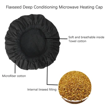 Šilumos Šildomos Cap Plaukų Priežiūros Gydymo Giliai Kondicionavimo Sistema Thermo-Hat Microwavable Garuose Mikropluošto Medvilnė Grįžtamasis Linų Sėmenų