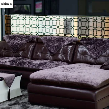 Šiuolaikinės Europos Odos sofos pagalvėlių keturis sezonus Rankšluostį apimti Visiškos aprėpties Universalus žiemos Pliušinis neslidus sofa dangtis