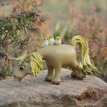 Šiuolaikinės Kūrybos mielas ponis Gyvūnų Namų dekoro Micro Pasakų Sodo Figūrėlės Miniatiūros namų Puošybai PASIDARYK pats Priedai