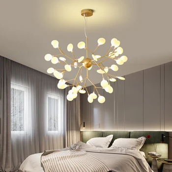 Šiuolaikinės firefly LED Šviestuvo šviesos stilingas medžio šaką šviestuvo lempos dekoratyvinis firefly lubų chandelies kabinti Apšvietimas