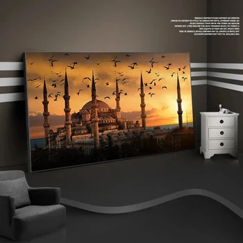 Šiuolaikinės kraštovaizdžio meno Stambulo saulėlydžio Drobės tapybos Sienos Meno Kambarį Namų Dekoro (be Rėmelio)