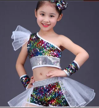 Šokių drabužiai mergaitėms, džiazo šokio ir gatvės šokio spektaklis kostiumai vaikų šiuolaikinių šokių modelis podiumo china kostiumai