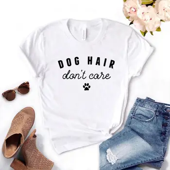Šunų Plaukų nerūpi letena Spausdinti Moterų marškinėlius Medvilnės Atsitiktinis Juokingi marškinėliai Už Yong Panele, Mergina, Viršuje Tee 6 Spalvų Lašas Laivas NA-417
