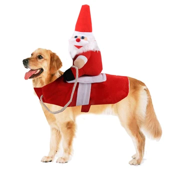 Šunų drabužius katė Santa Claus prekių pet jojimo įranga dress Helovinas juokinga smulkaus ir vidutinio šuo leotard kailio drabužius, vaidmenų žaidimas