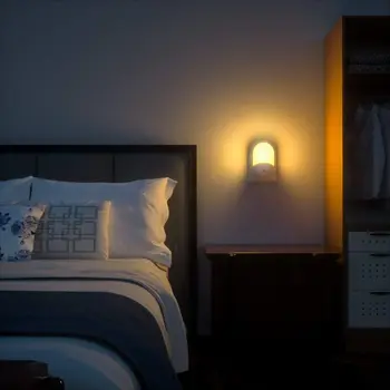 Šviesos Jutiklis Kontrolės Mini LED Nakties Šviesa tamsią Naktį Vaikų, Miegamojo, Naktiniai staleliai, Lempa su ES/JAV/UK Plug Kūdikis Miega Šviesos
