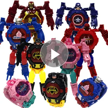 Šviesos Skaitmenine Laiko Animacinių Filmų Robotas Transformacijos Laikrodis Žaislas Mecha Robotas Elektroninių Žiūrėti Vaikams, Sporto Animacinių Filmų Laikrodžiai Vaikai