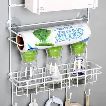 šaldytuvas stovo 4pcs siurbtukas kablys, lentyna daugiafunkcį kosmoso organizatorius virtuvės kablio laikiklis pagardų buteliai stalčiuko