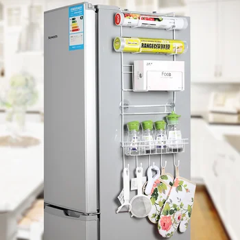 šaldytuvas stovo 4pcs siurbtukas kablys, lentyna daugiafunkcį kosmoso organizatorius virtuvės kablio laikiklis pagardų buteliai stalčiuko