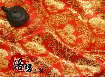 Žakardo damask Kostiumas hanfu kimono cos šventinė vestuvių suknelė cheongsam aukso audiniai austi Phoenix gėlės brokatas medžiaga