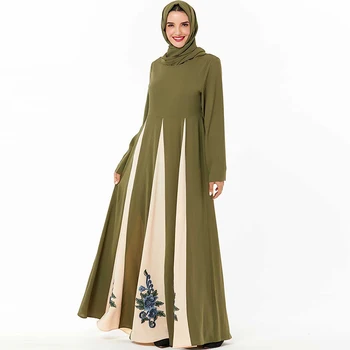Žalia Kaftan Arabų Abaja Dubajus Turkijos Hijab Musulmonų Suknelė Islamo Drabužių Abayas Moterų Suknelės Caftan Baju Musulmonų Wanita