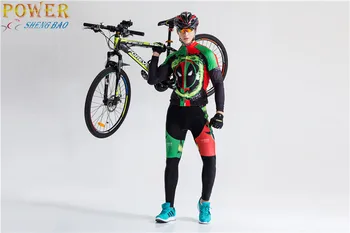Žalia ilgomis Rankovėmis Dviračių Džersis Set/kalnų dviračiais Drabužių Komplektai Naujų Žiemą Šilumos Vilnos Vyrų/moterų, Vyrų, Visiškai
