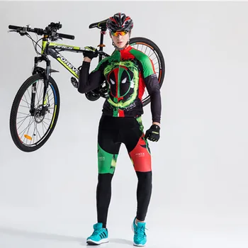 Žalia ilgomis Rankovėmis Dviračių Džersis Set/kalnų dviračiais Drabužių Komplektai Naujų Žiemą Šilumos Vilnos Vyrų/moterų, Vyrų, Visiškai