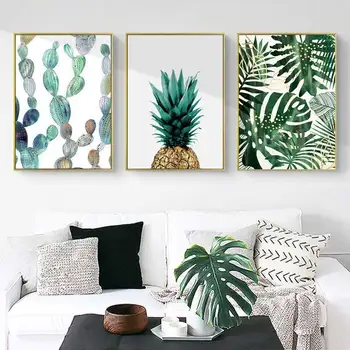 Žalieji Augalai Kaktusas Dar Gyvenime Botanikos plakatus spausdina drobės, paveikslai, sienos meno kambarį dekoro miegamasis estetines