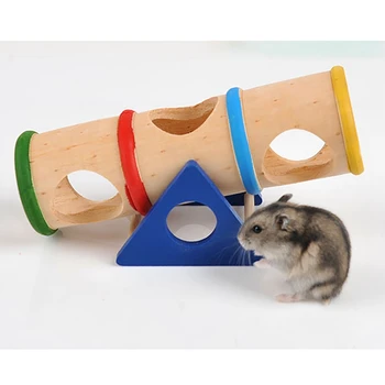 Žiurkėno Medienos Žaislai Apverstą Kibirą Žiurkėno Slenksčius Tunelio Vamzdis Mažų Gyvūnėlių Medinis Žaislas