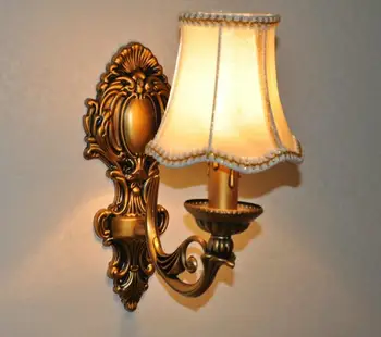 Žvakė sienos lempos mados apšvietimas, antikvariniai miegamojo lovos veidrodis lempos šviesos laiptų lempos vieno audinio sienos lempos