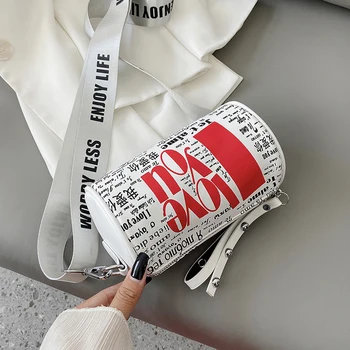 с доставкой Cilindrų maišas PU Odos Meilės spausdinti Crossbody Krepšiai 2020 M. Žiemos Tendencijos Dizaineris Peties Rankinės Moterų Ranka Maišo